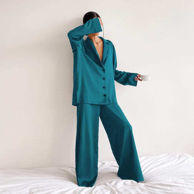 Oversized Satin Pajamas Set