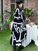 Load image into Gallery viewer, Black and White Printed Oversized Dress
