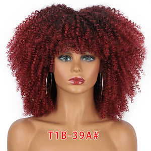 Synthetic Curly Wig With Bangs
