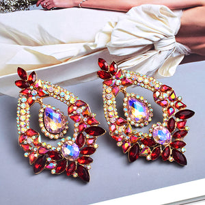 Linda Colorful Crystal Drop Earrings