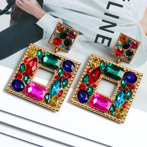 Multicolor Square Earrings